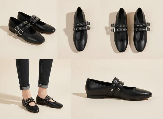 Van Berge Mode® | Dubbele Gesp Ballerina's