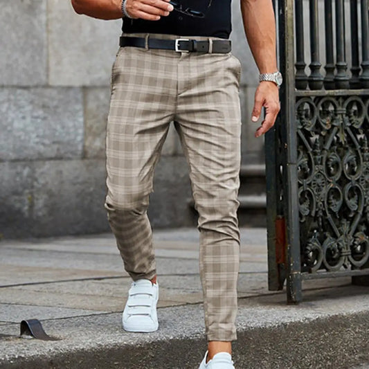 Casual Geruite Broek Voor Mannen