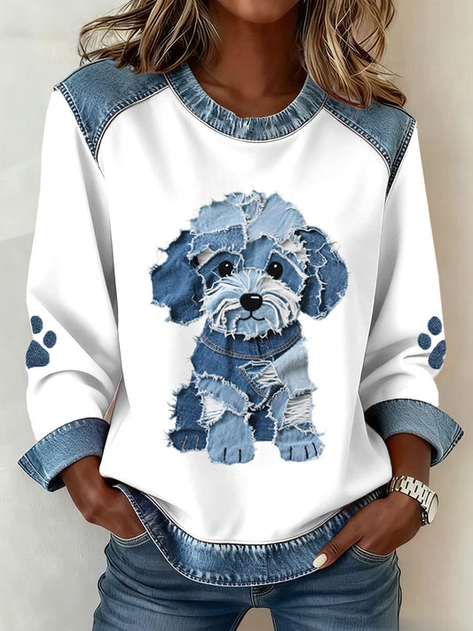 Van Berge Mode® | Schattige hond met patchwork denim