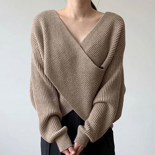 Van Berge Mode® | Elegante kruisgebreide trui