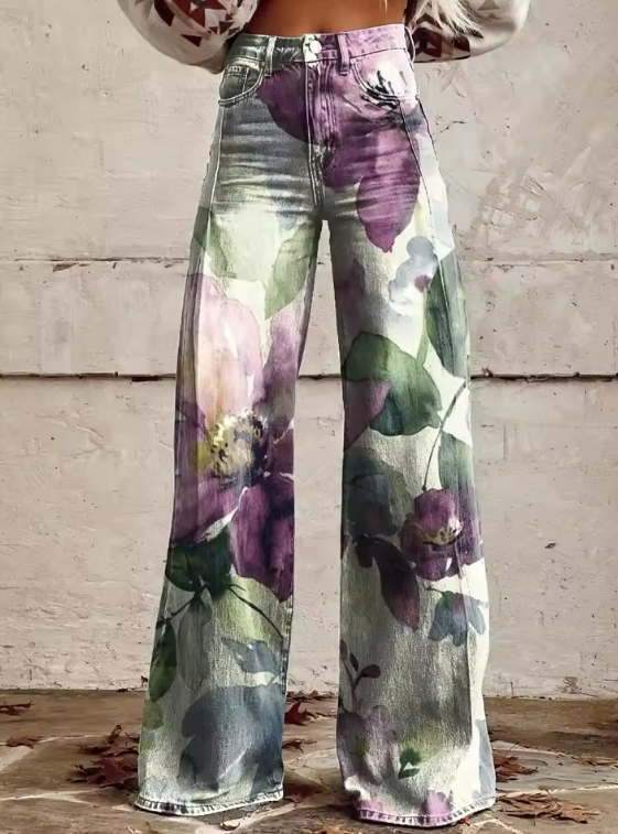 Van Elst Mode®| Boho Vintage Broek met Unieke en Verfijnde Stijl