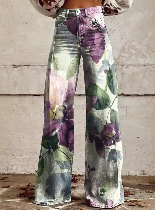 Van Berge Mode©| Boho Vintage Broek met Unieke en Verfijnde Stijl