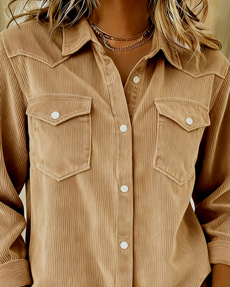 Laluna® | Modieuze Blouse met Revers en Knopen