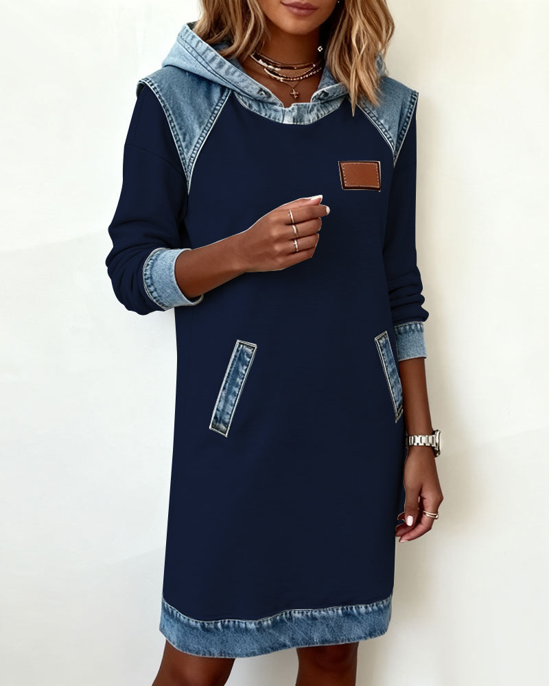 Laluna® | Hoodiejurk met contrasterende details