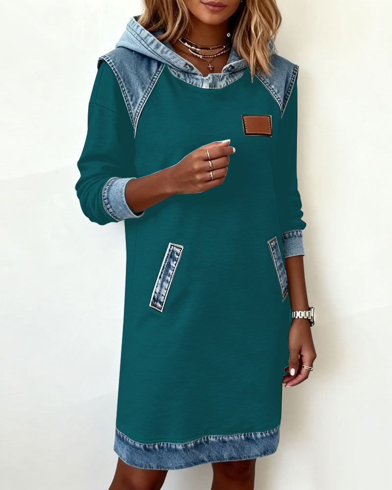 Laluna® | Hoodiejurk met contrasterende details