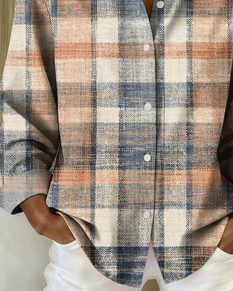 Laluna® | Vintage-stijl overhemd met ruitpatroon