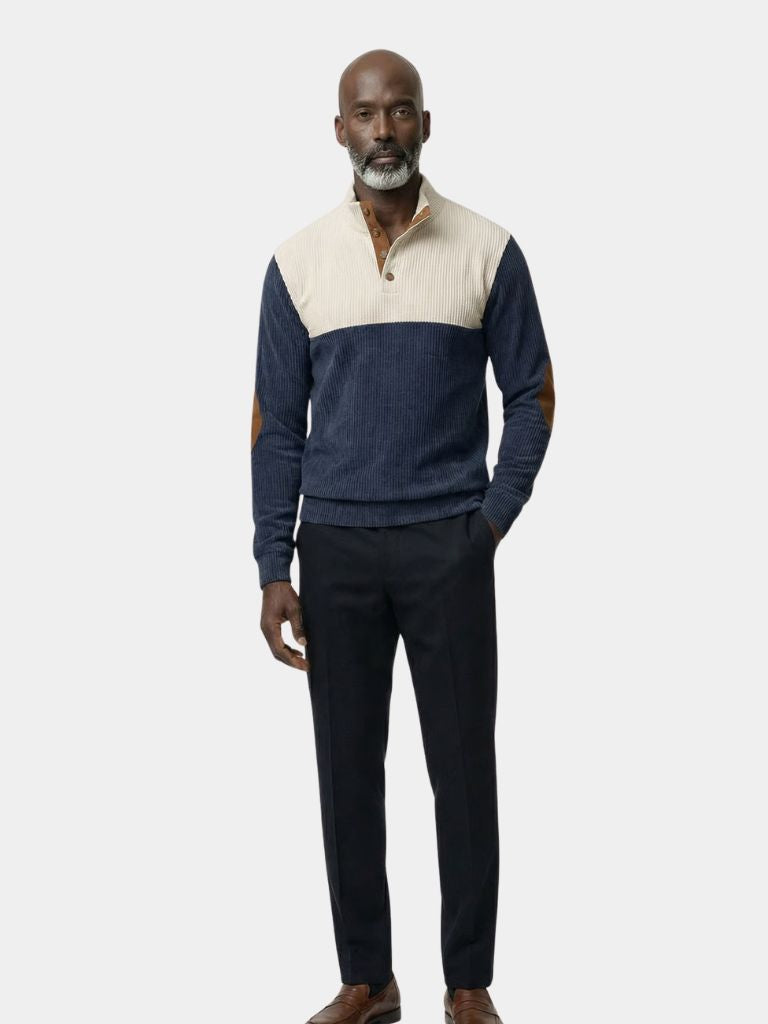 Van Berge Mode® | Hoge Kraag Corduroy Retro Pullover