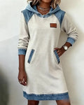 Laluna® | Hoodiejurk met contrasterende details