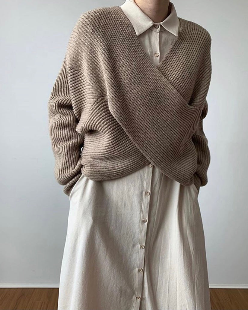 Van Berge Mode® | Elegante kruisgebreide trui