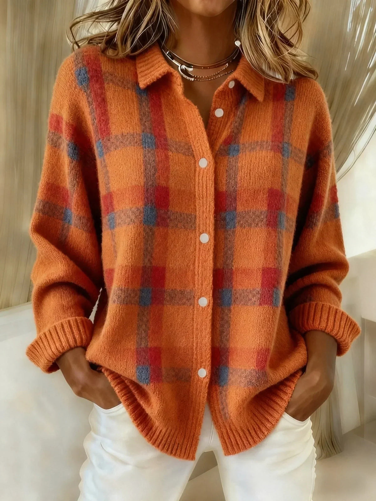 Van Berge Mode® | Retro Geruite Trui