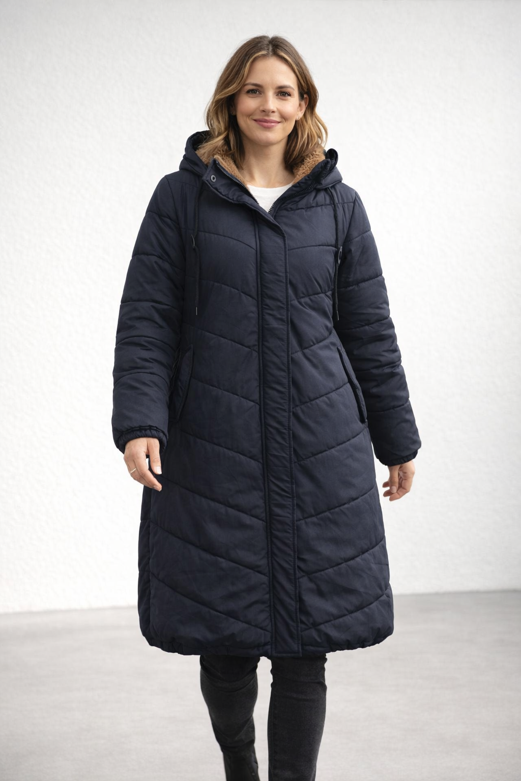 Van Berge Mode® | Dames Gewatteerde Jas met Capuchon en Fleece Voering