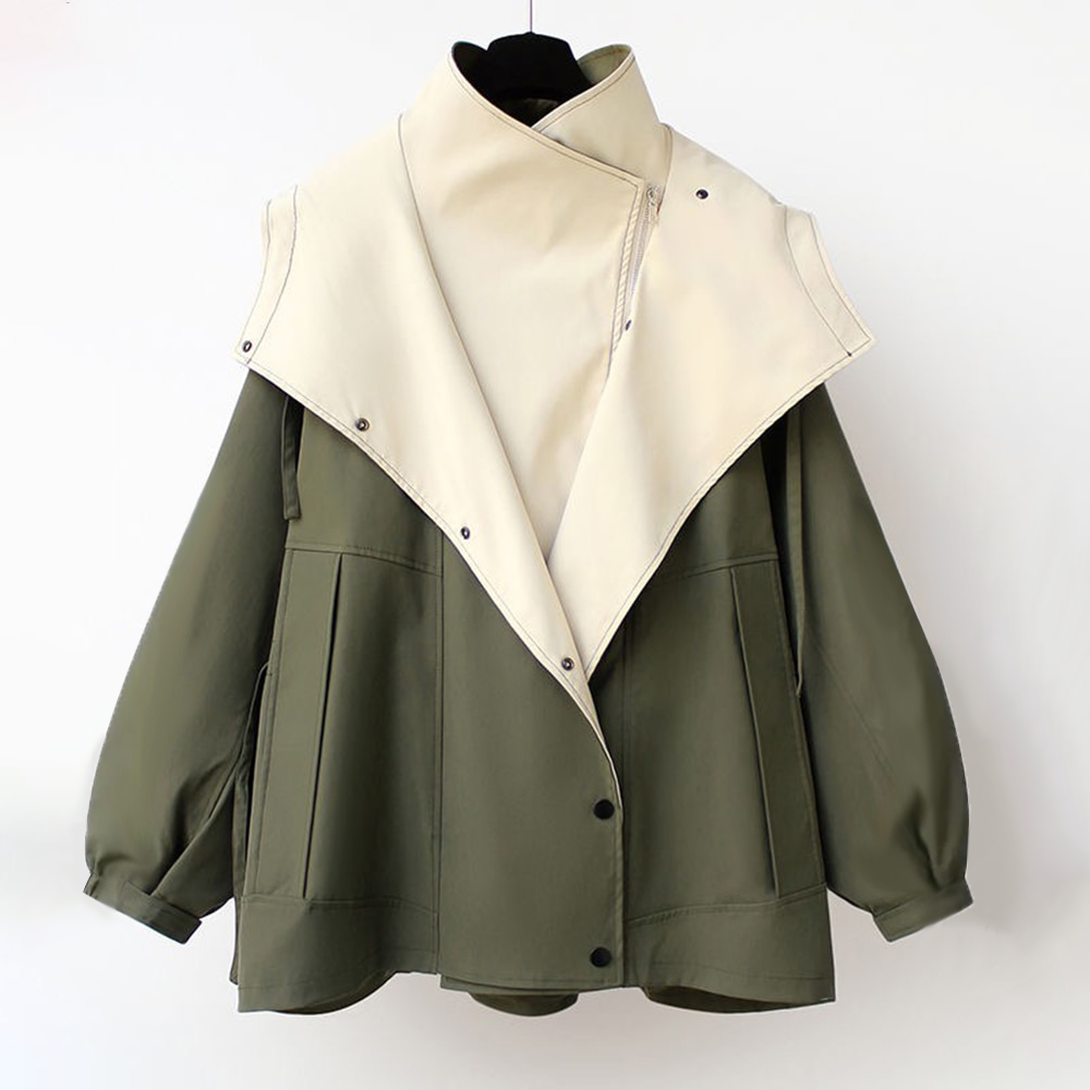 Van Berge Mode® | Moderne Tweekleurige Trenchcoat