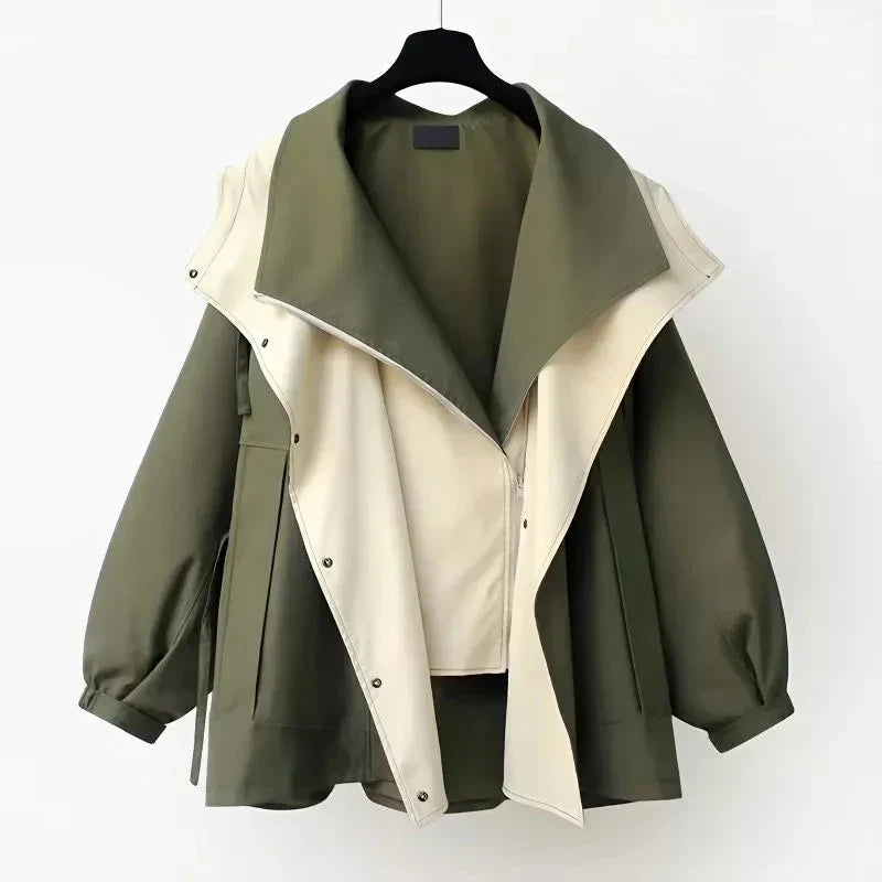 Van Elst Mode® | Moderne Tweekleurige Trenchcoat