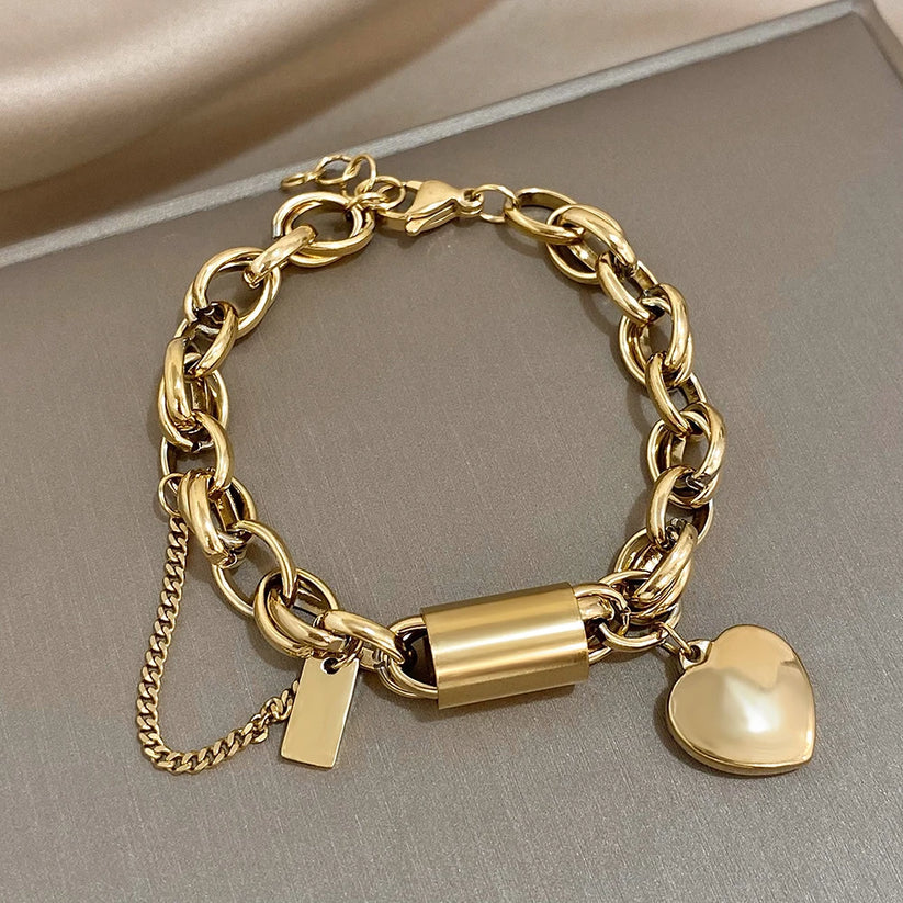 Van Berge Mode© | Gouden Hart Charm Armband