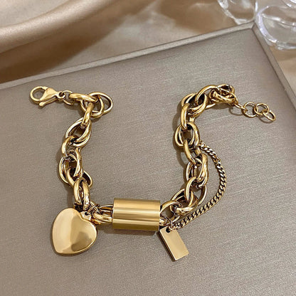 Van Berge Mode© | Gouden Hart Charm Armband