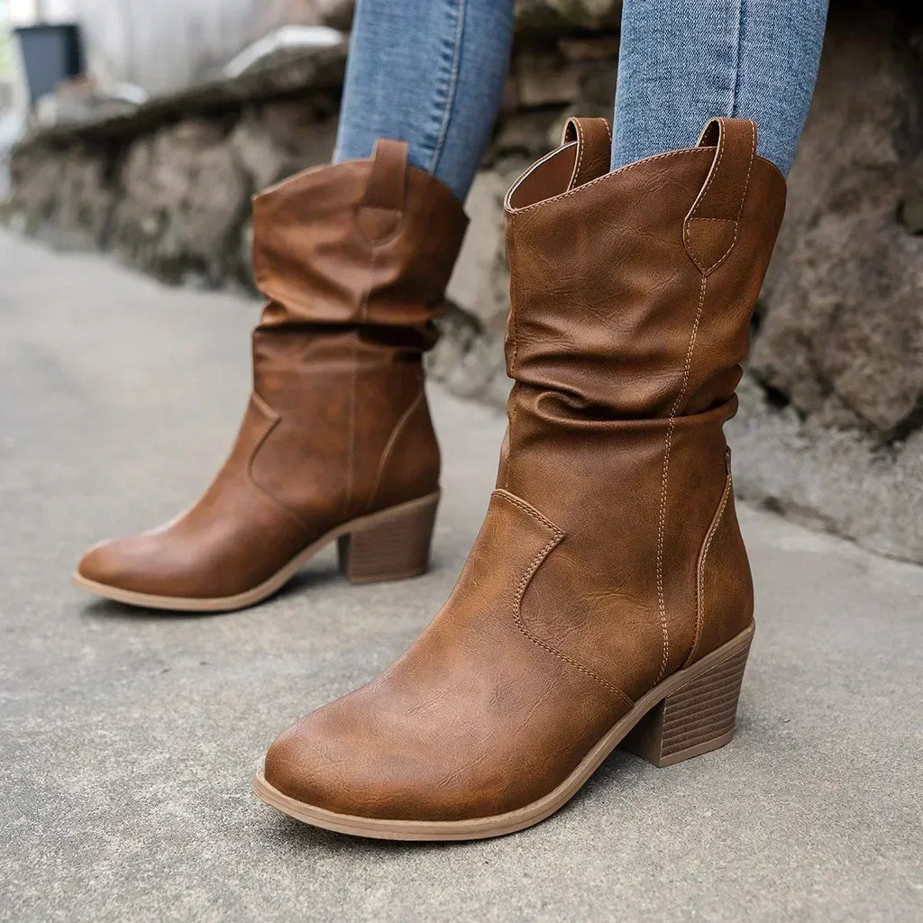 Van Elst Mode® | Klassieke Mid-Calf Western Boots