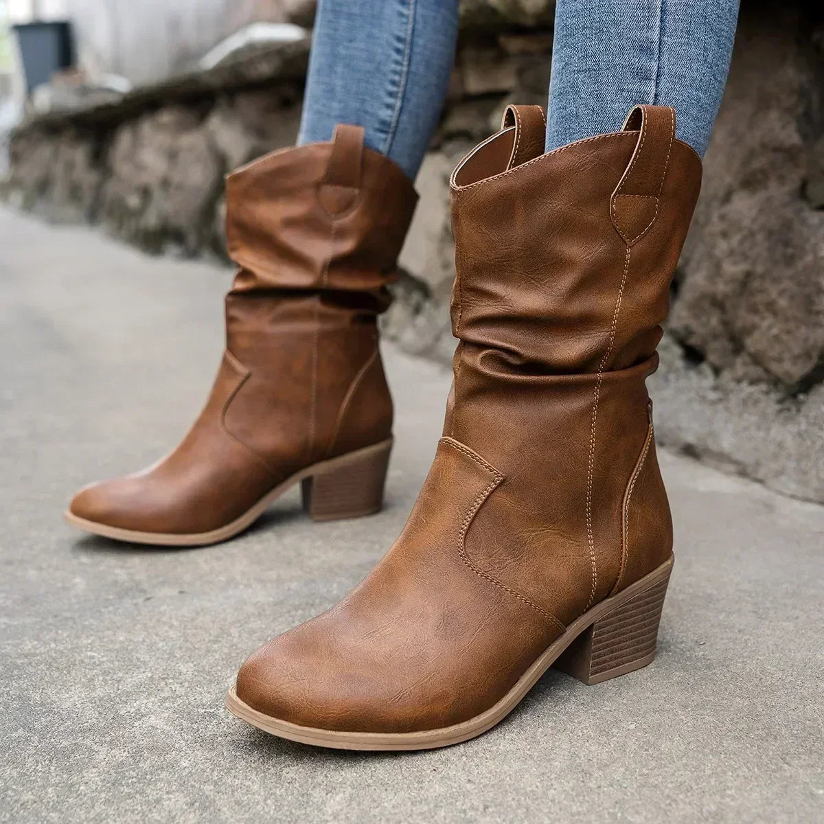Van Elst Mode® | Klassieke Mid-Calf Western Boots