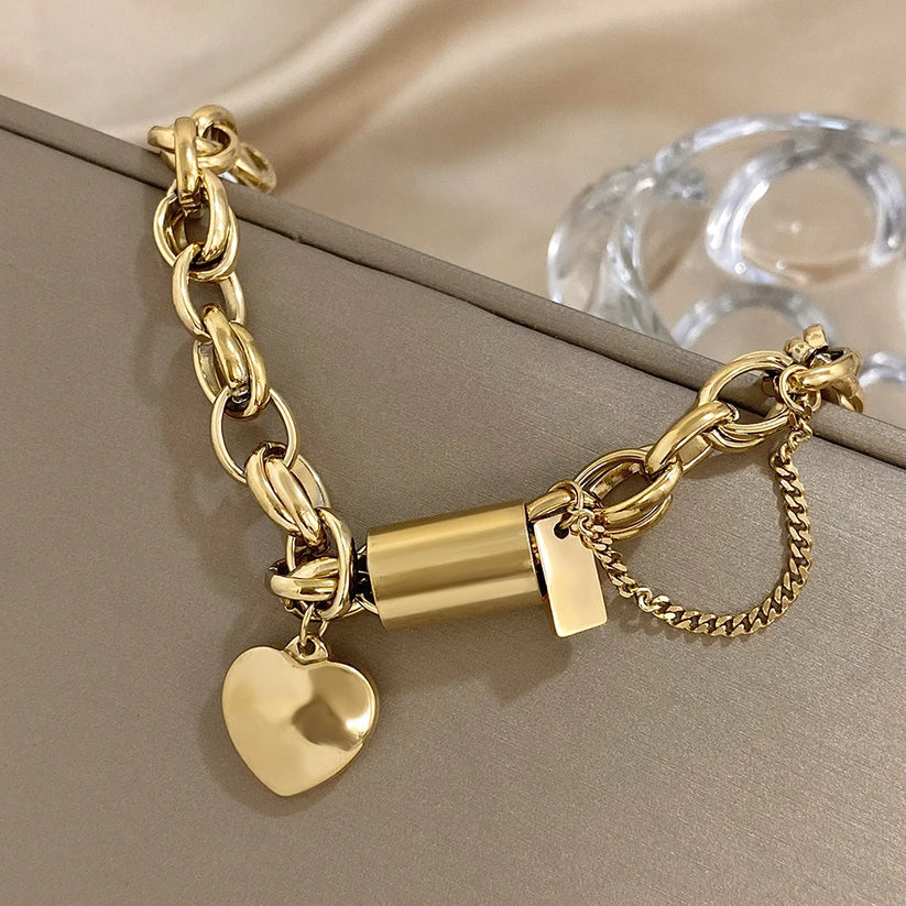 Van Berge Mode© | Gouden Hart Charm Armband