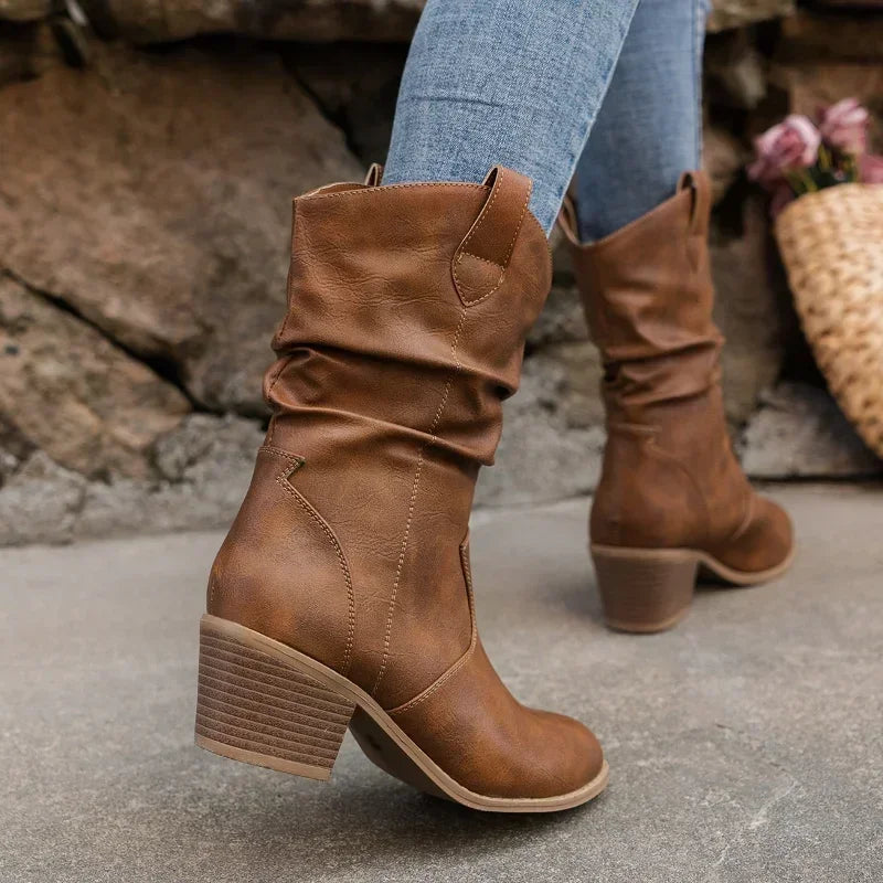 Van Elst Mode® | Klassieke Mid-Calf Western Boots