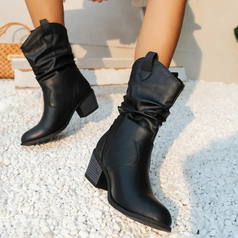 Van Elst Mode® | Klassieke Mid-Calf Western Boots