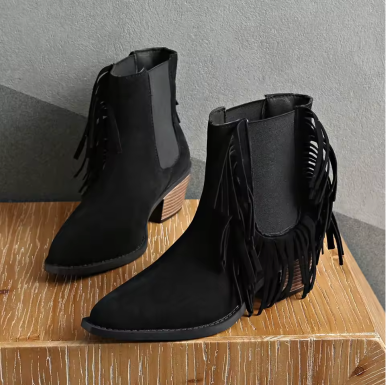 Van Elst Mode® | Luxe Franje Enkellaarzen