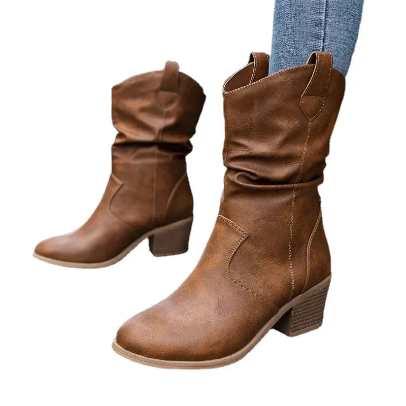 Van Elst Mode® | Klassieke Mid-Calf Western Boots