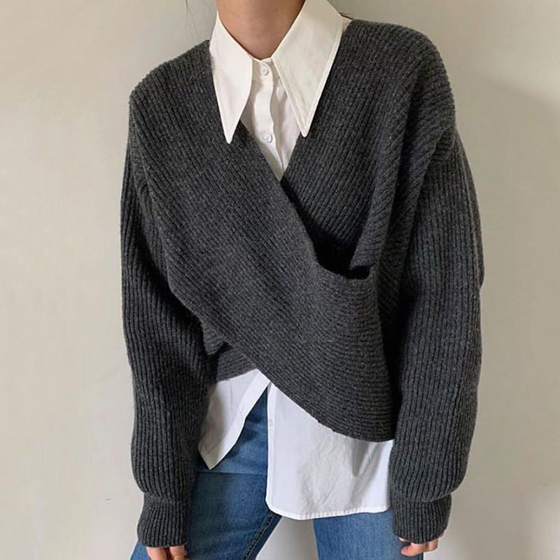 Van Berge Mode® | Elegante kruisgebreide trui