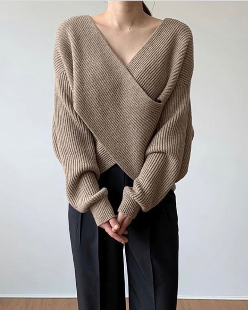 Van Berge Mode® | Elegante kruisgebreide trui