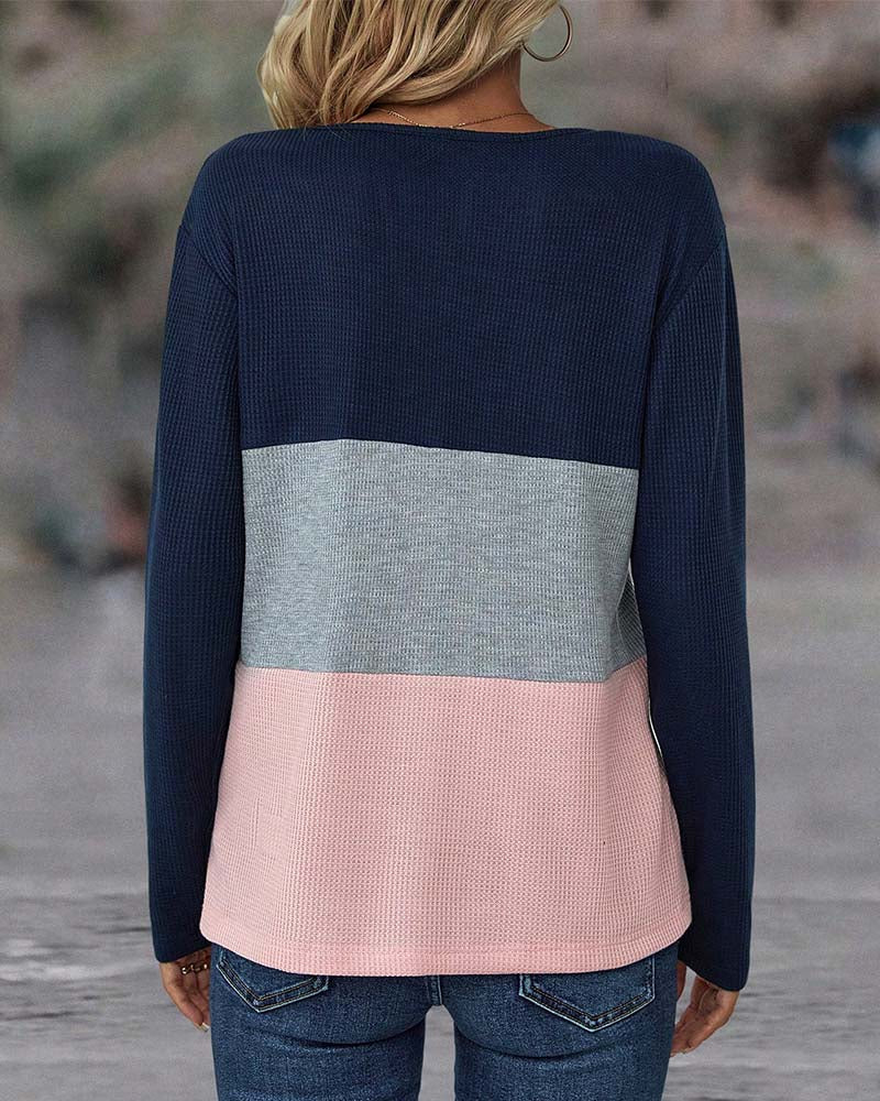 Van Berge Mode® | Kleurrijke Top met Kraag
