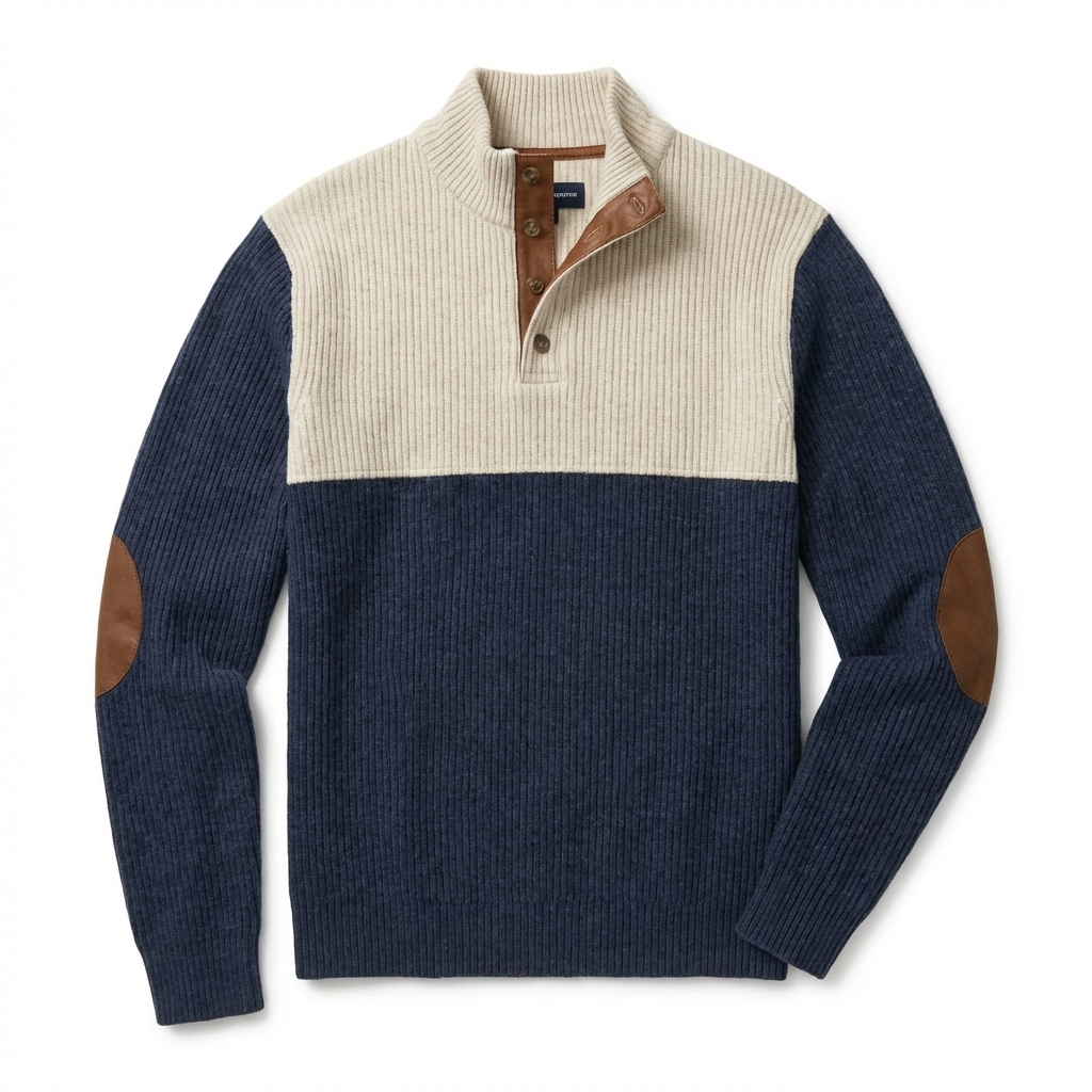Van Berge Mode® | Hoge Kraag Corduroy Retro Pullover