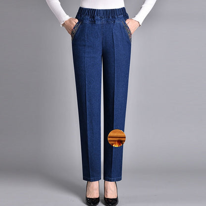 Van Berge Mode© | Damesjeans met Zijzakken en Elastische Taille