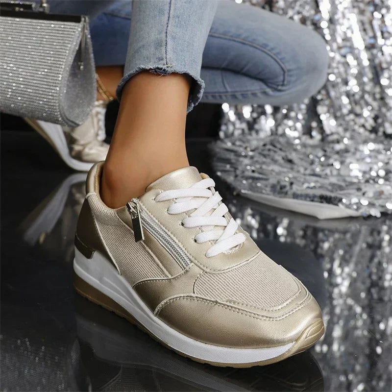 Van Elst Mode¶© | Comfortabele sneakers met veters en een zijrits voor dames